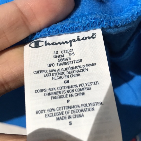 Champion womens hoodie hooded sweatshirt small balboa blue powerblend - Picture 7 of 11